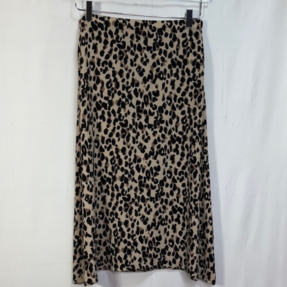 💆🏻‍♀️Halogen Leopard Print A-Line Skirt